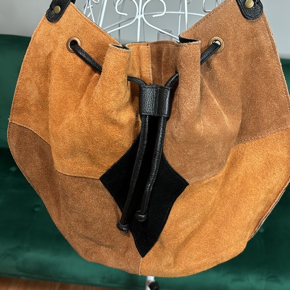 Free People Tovey Brown Suede Bucket Bag - Picture 2 of 4